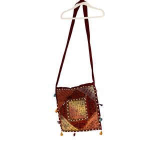 Embroidered Patchwork Tassle Bohemian Jhola Colorful Vibrant Sling Bag